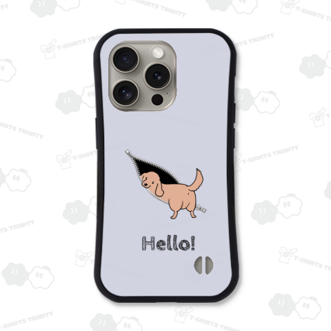 【文字変更可】ジッパーの中に入ろうとするダックス(レッド)