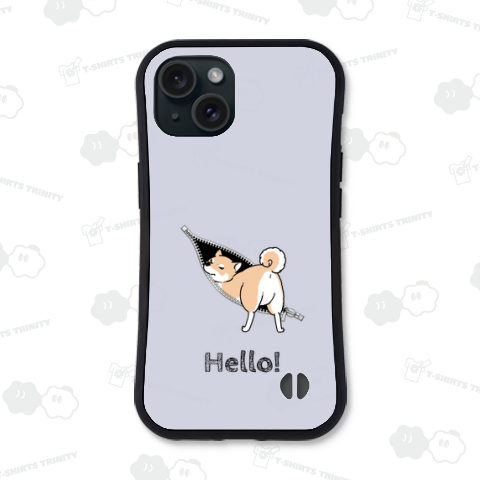 【文字変更可】ジッパーの中に入ろうとする柴犬(赤柴)