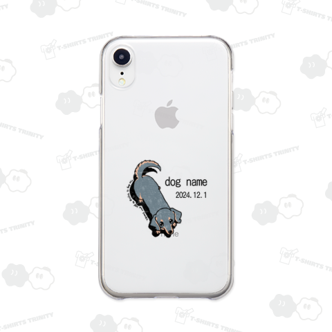 【名入れ・日付け入れ可】見上げるミニチュアダックス(ブラタン)