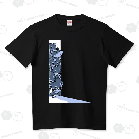 みんなでのぞく柴犬たち(黒柴率いるまろ眉一味)