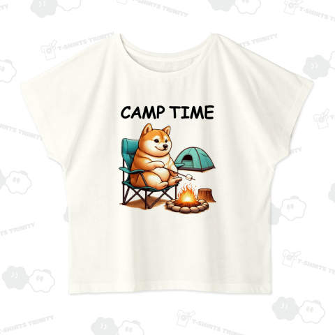 キャンプ 柴犬 イヌ 犬 CAMP TIME おもしろ 面白い おもしろTシャツ製作所