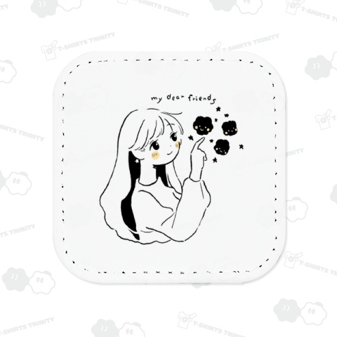 my dear friends (大切なともだち) レザーバッジS(四角)