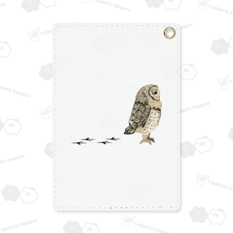 フクロウのあしあと（パスケース）|デザインTシャツ通販【T