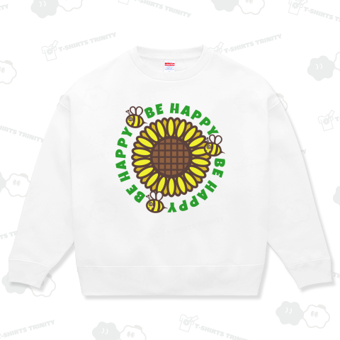 Be Happy かわいいハチとヒマワリで"ビーハッピー"