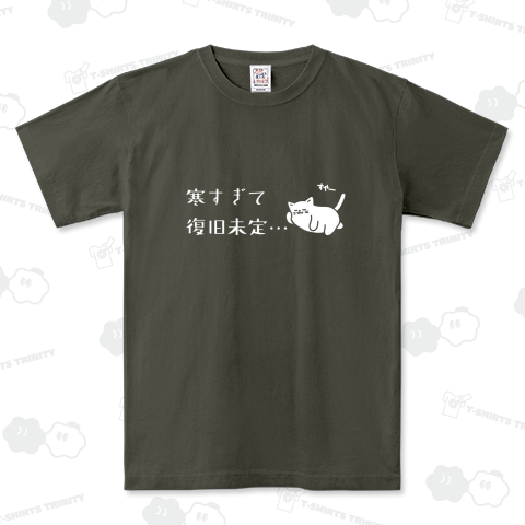 寒すぎて…猫テンプレートver【横・白】