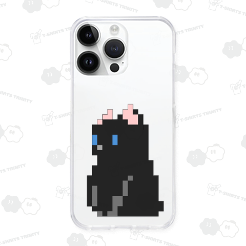 ドット絵のおすわり黒猫ちゃん