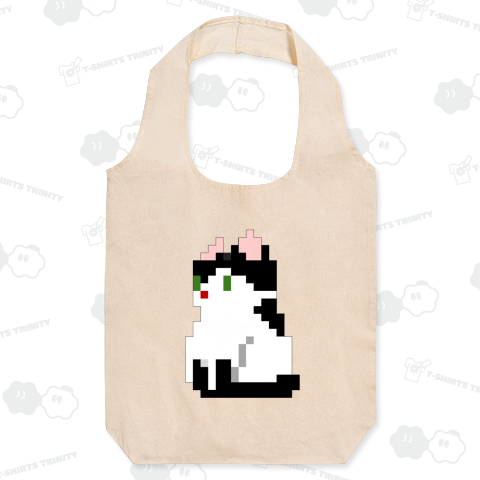 ドット絵のおすわりハチワレちゃん