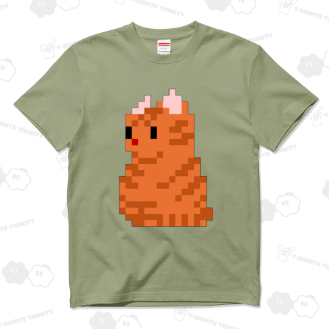 ドット絵のおすわり茶トラちゃん