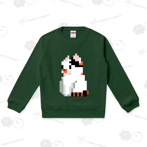 ドット絵のおすわり三毛猫ちゃん