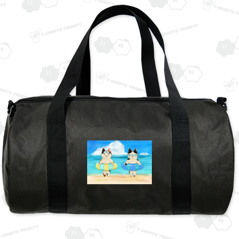 絵葉書風「夏の浮き輪ねこちゃん」