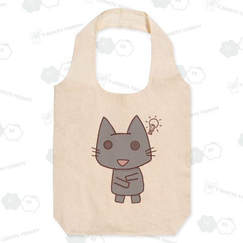 クマチビ屋公式 落書き風グルグル黒猫クマちゃん ひらめいた