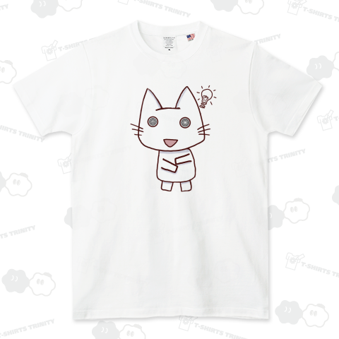 クマチビ屋公式 落書き風グルグル白猫チビちゃん ひらめいた