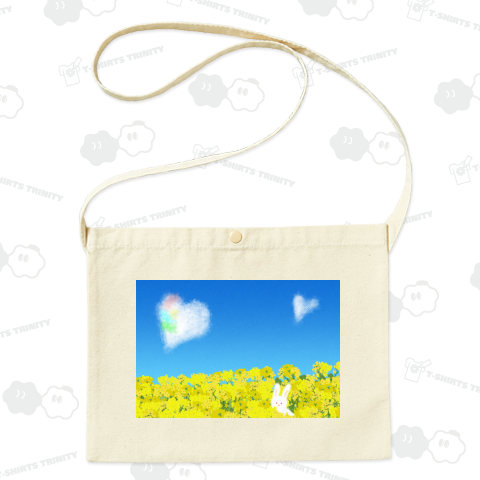 菜の花畑にハートの彩雲