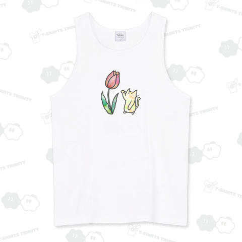 ねことチューリップ