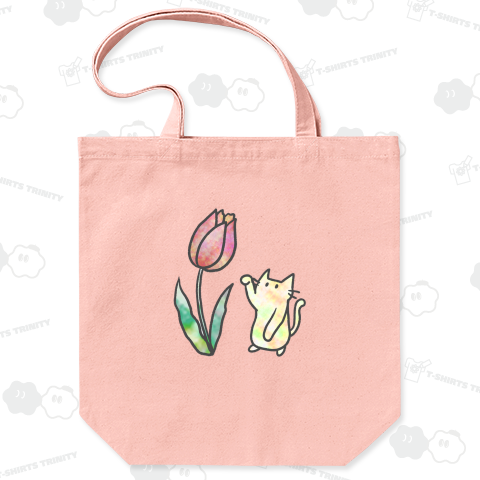 ねことチューリップ