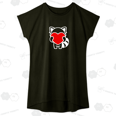 ハートを抱きしめるレッサーパンダ(白)