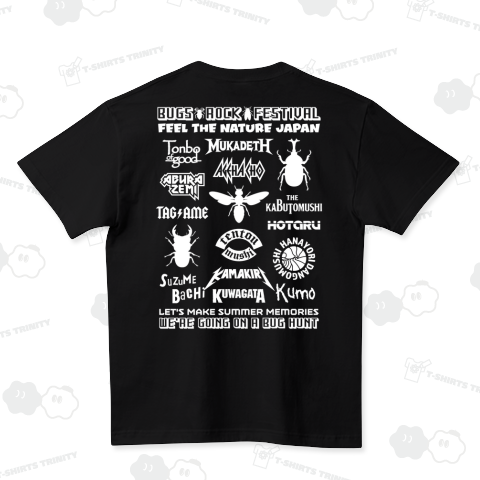 [★バック(BP)] 昆虫ロックフェス (文字ホワイト)