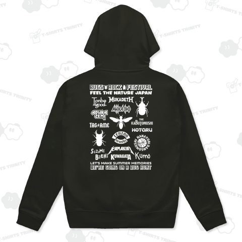 [★バック(BP)] 昆虫ロックフェス (文字ホワイト)