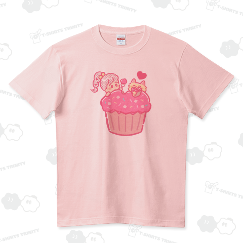 ラブリーカップケーキ ハイクオリティーTシャツ(5.6オンス)