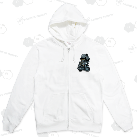 バイク乗りヘルメット猫