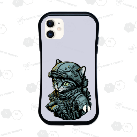 銃所持グリーンアイ兵士猫