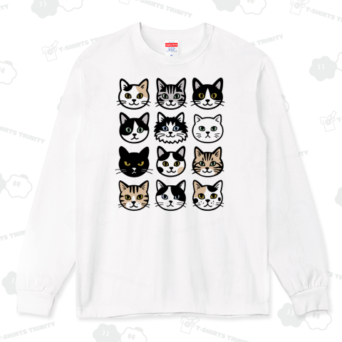 色んな猫の顔 12匹 / カラー