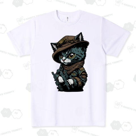 帽子をかぶったアーミーな猫