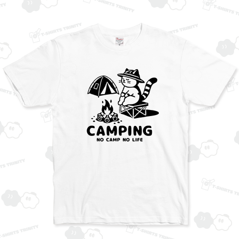 キャンプ焚き火猫