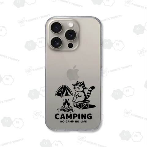 キャンプ焚き火猫