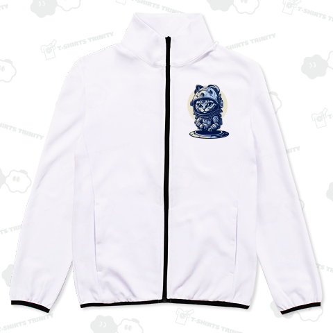 ハッチから出る宇宙飛行士の猫