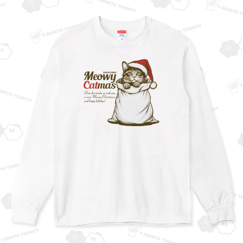 サンタ帽プレゼント袋入り猫