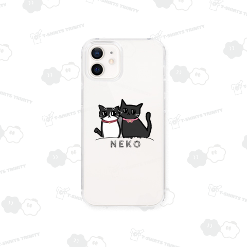 ハチワレ&黒猫【文字あり】