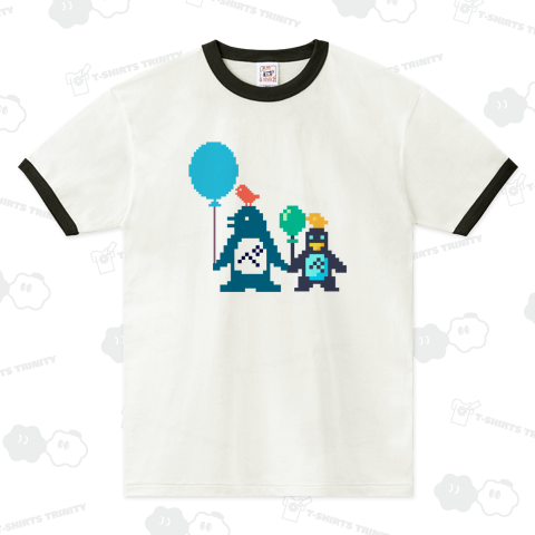 ペンギンのペさんとオレンジひよこwithロボ【ドット絵】