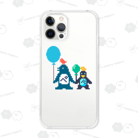 ペンギンのペさんとオレンジひよこwithロボ【ドット絵】