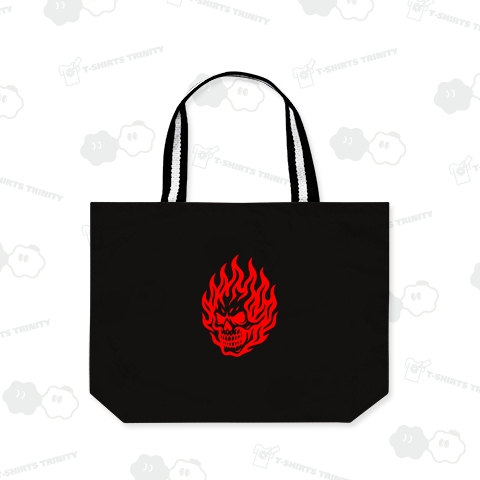 髑髏+炎【トライバル・デザイン】レッド