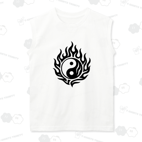 陰陽マーク+炎【トライバル・デザイン】