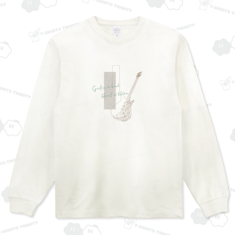 花とギター【ベージュイラスト】