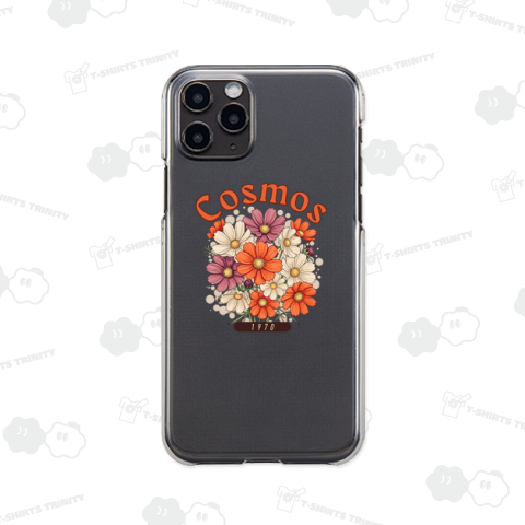 【Cosmos 1970】レトロかわいいコスモス花束Tシャツ|フラワーデザインで魅せるナチュラルスタイル