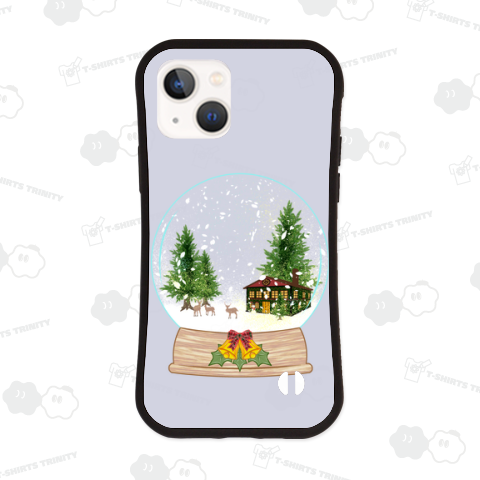 スノードーム(鹿と山小屋)