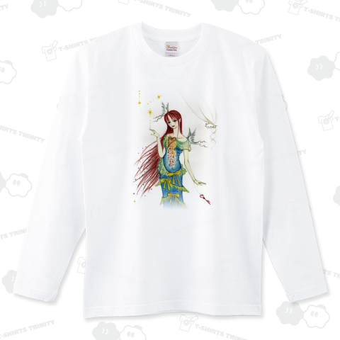 華の妖精 リアトリス【個性的で珍しい女の子の手描きオリジナルイラストTシャツ】