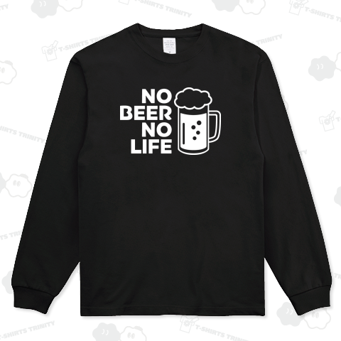 ノービールノーライフ ビールジョッキデザイン ビアー お酒 ホワイト