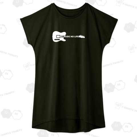 ノーミュージックノーライフ デザイン ギター ホワイト