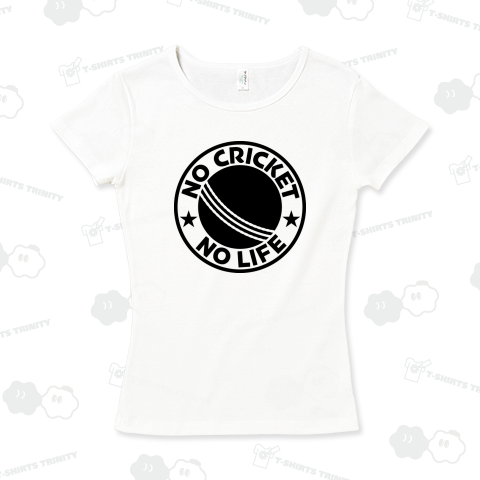 ノークリケットノーライフ ボールロゴデザイン 板球 ブラック