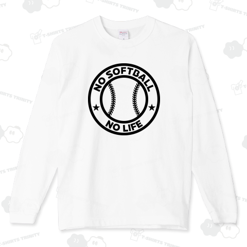 ノーソフトボールノーライフ ボールロゴデザイン 塁球 ブラック