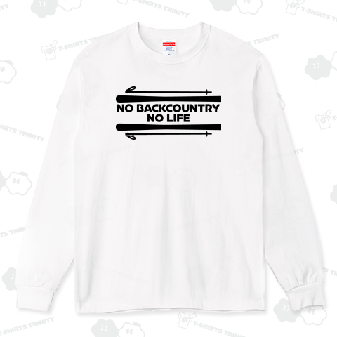 ノーバックカントリーノーライフ スキー板とストックデザイン ブラック