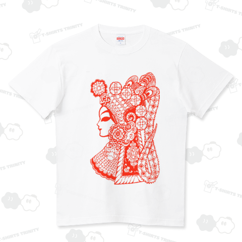 民族衣装の女性の横画