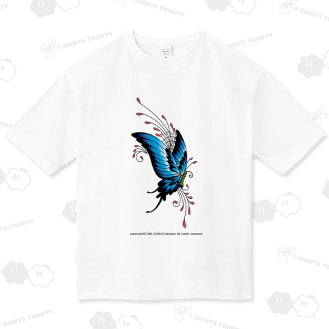 クールでスタイリッシュなブルー×レッドのバタフライ