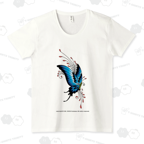 クールでスタイリッシュなブルー×レッドのバタフライ