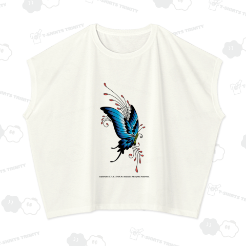 クールでスタイリッシュなブルー×レッドのバタフライ