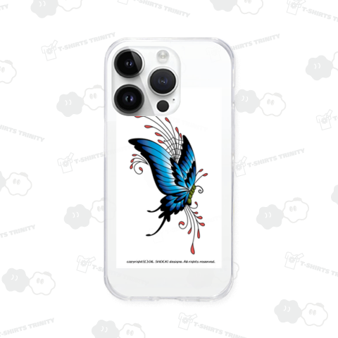 クールでスタイリッシュなブルー×レッドのバタフライ